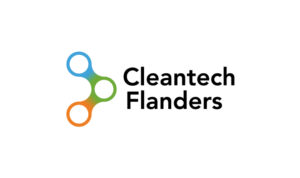 Logo of Cleantech Flanders: three circles, one in blue, one in green, one in orange.